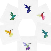 Load image into Gallery viewer, Embroidered Multi-Color Colibri Cocktail Napkins - Set of 6