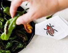 Load image into Gallery viewer, Embroidered Lucky Escarabajo Linen Cocktail Napkins - Set of 6